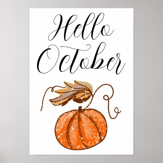Autumn Pumpkin Hello October Poster (Vorne)