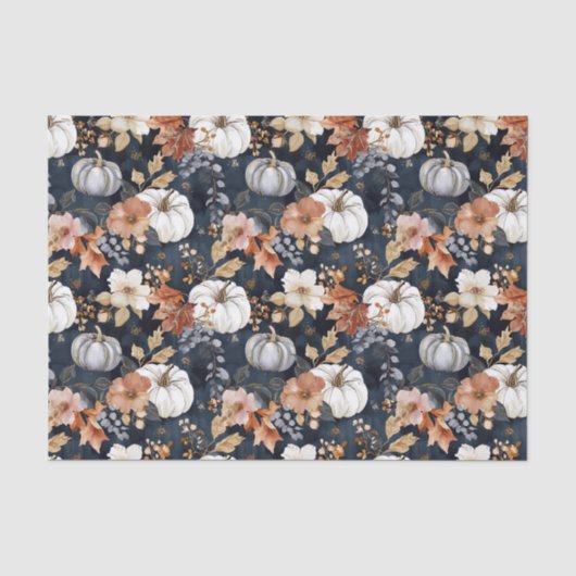 Autumn Pumpkin Herbstlaubs Rustic Decoupage Seidenpapier (Vorderseite)
