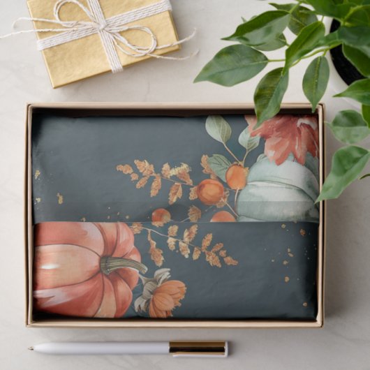 Autumn Pumpkin Herbstlaubs Rustic Decoupage Seidenpapier (Geschenk)