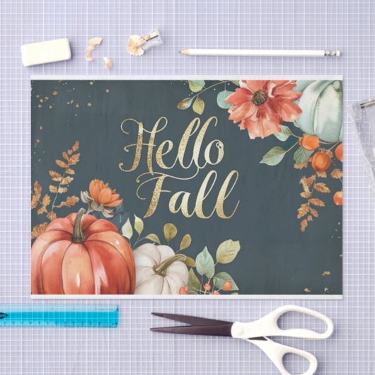 Autumn Pumpkin Herbstlaubs Rustic Decoupage Seidenpapier (Handwerk)