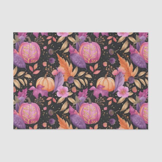 Autumn Pumpkin Herbstlaubs Rustic Decoupage Seidenpapier (Vorderseite)