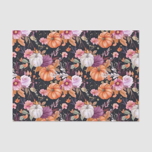 Autumn Pumpkin Herbstlaubs Rustic Decoupage Seidenpapier (Vorderseite)