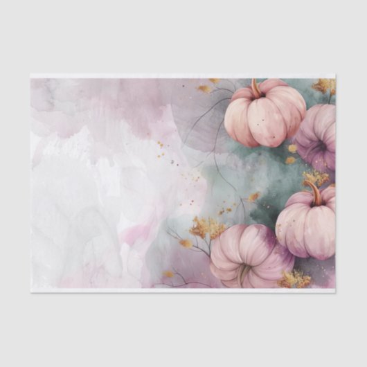 Autumn Pumpkin Herbstlaubs Rustic Decoupage Seidenpapier (Vorderseite)