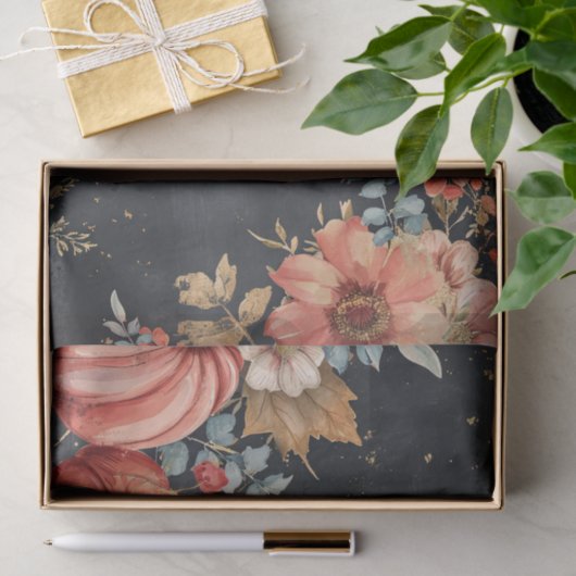 Autumn Pumpkin Herbstlaubs Rustic Decoupage Seidenpapier (Geschenk)