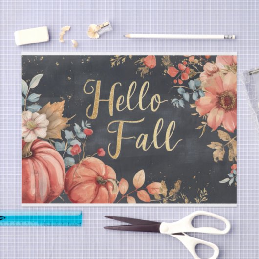 Autumn Pumpkin Herbstlaubs Rustic Decoupage Seidenpapier (Handwerk)