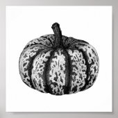 Autumn Pumpkin Ink Stipple Zeichnend Poster (Vorne)