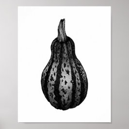 Autumn Pumpkin Ink Stipple Zeichnend Poster