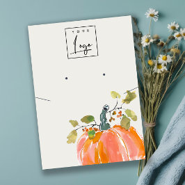 Autumn Pumpkin Logo Earring Necklace Display Visitenkarte