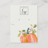 Autumn Pumpkin Logo Earring Necklace Display Visitenkarte (Vorderseite)