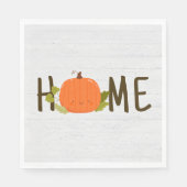 Autumn Pumpkin mit Zuhause Text Serviette (Vorderseite)