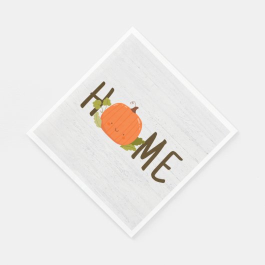 Autumn Pumpkin mit Zuhause Text Serviette (Ecke)
