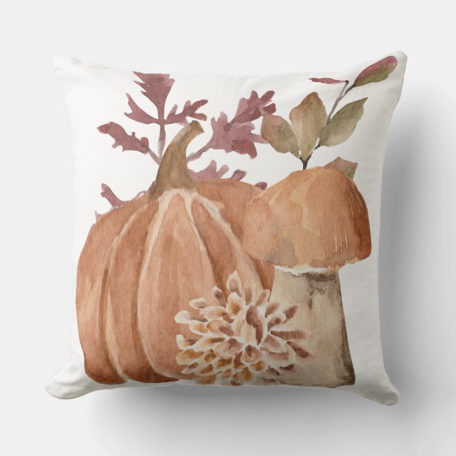 Autumn Pumpkin Mushroom Kissen (Vorderseite)