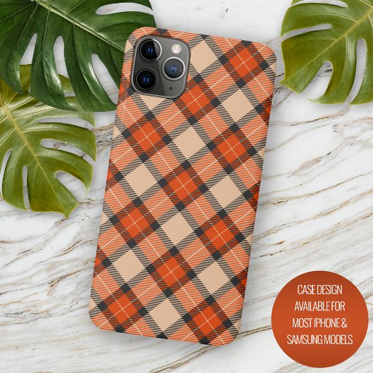 Autumn Pumpkin Orange Brown Tartan Muster Case-Mate iPhone Hülle