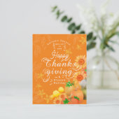 Autumn Pumpkin Orange Feiertagskarte (Stehend Vorderseite)