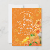 Autumn Pumpkin Orange Feiertagskarte (Vorderseite)