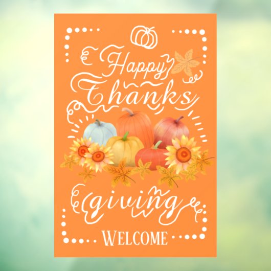 Autumn Pumpkin Orange Fensteraufkleber (Blatt 3)