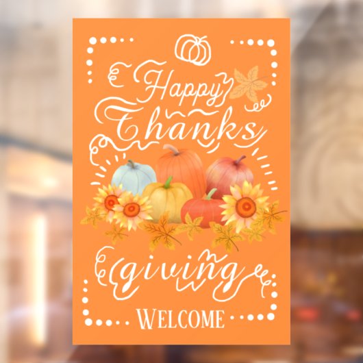 Autumn Pumpkin Orange Fensteraufkleber (Blatt 2)