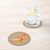 Autumn Pumpkin Orange Runder Pappuntersetzer (Vor Ort)