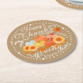 Autumn Pumpkin Orange Runder Pappuntersetzer (Angewinkelt)