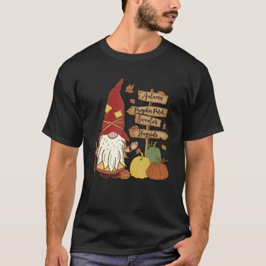 Autumn Pumpkin Patch Gnome Fall Family Pajama Than T-Shirt (Vorderseite)