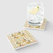 Autumn Pumpkin Pattern Absorber Stone Coaster Set Steinuntersetzer (Seitenansicht)