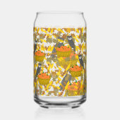 Autumn Pumpkin Pattern Can Glass for Fall Drinks Dosenglas (Vorderseite)