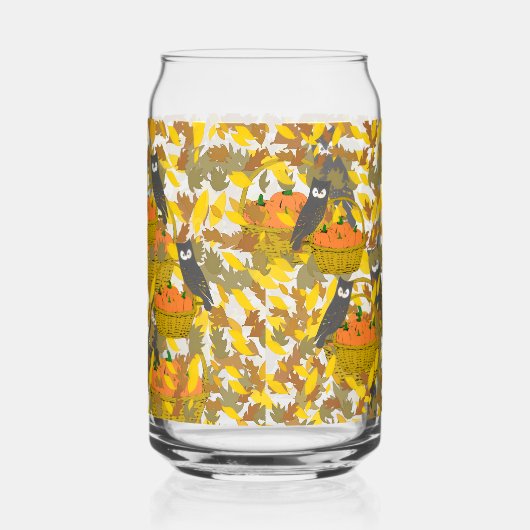 Autumn Pumpkin Pattern Can Glass for Fall Drinks Dosenglas (Links)