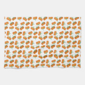 Autumn Pumpkin Pattern Fall Orange Green Geschirrtuch (Horizontal)