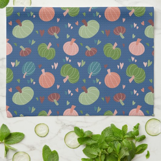 Autumn Pumpkin Pattern Geschirrtuch (Gefaltet)