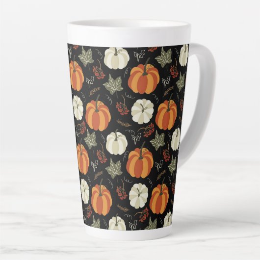 Autumn Pumpkin Pattern Milchtasse (Rechte Ecke)