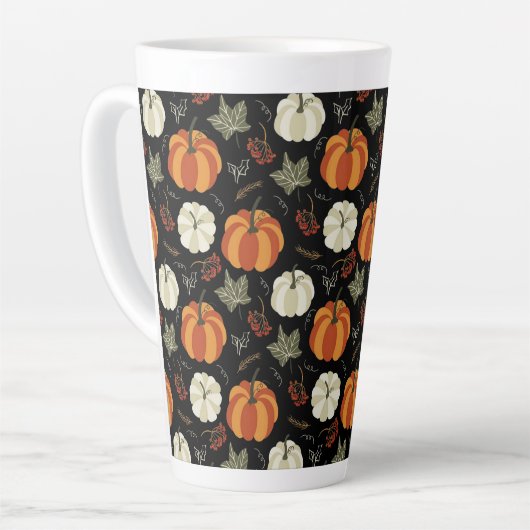 Autumn Pumpkin Pattern Milchtasse (Linke Ecke)