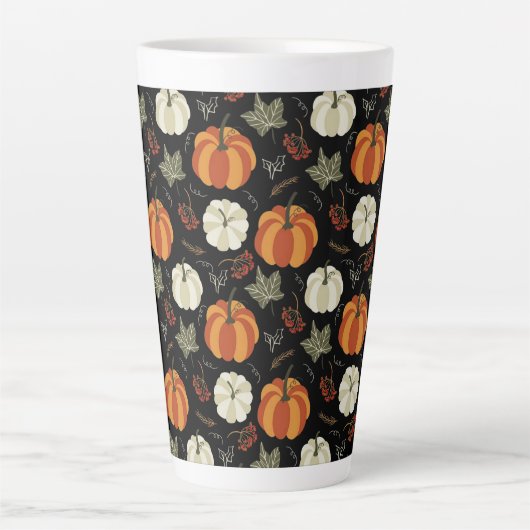 Autumn Pumpkin Pattern Milchtasse (Vorderseite)
