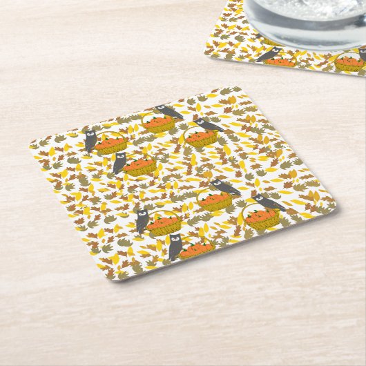 Autumn Pumpkin Pattern Verfügbar Paper Coasters Rechteckiger Pappuntersetzer (angewinkelt)