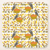 Autumn Pumpkin Pattern Verfügbar Paper Coasters Rechteckiger Pappuntersetzer (Vorderseite)