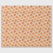 Autumn Pumpkin Pattern - Wrapping Paper Roll Geschenkpapier (Flach)