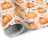Autumn Pumpkin Pattern - Wrapping Paper Roll Geschenkpapier (Rolleneckpunkt)
