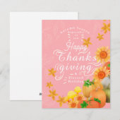 Autumn Pumpkin Peach Holiday Card Feiertagskarte (Vorne/Hinten)