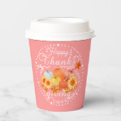 Autumn Pumpkin Peach Pappbecher (Vorderseite)