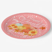 Autumn Pumpkin Peach Pappteller (Schrägansicht)