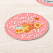 Autumn Pumpkin Peach Runder Pappuntersetzer (Angewinkelt)