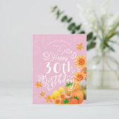 Autumn Pumpkin Pink Feiertagskarte (Stehend Vorderseite)