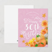 Autumn Pumpkin Pink Feiertagskarte (Vorne/Hinten)