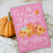 Autumn Pumpkin Pink Geschirrtuch