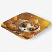 Autumn Pumpkin Puppy Pappteller (Gewinkelt)