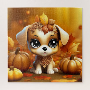 Autumn Pumpkin Puppy Puzzle