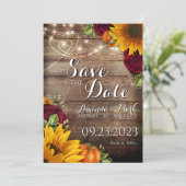 Autumn Pumpkin Rustic Save the Date Card (Stehend Vorderseite)