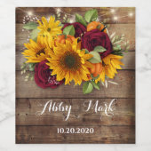 Autumn Pumpkin Rustic Wedding Label Weinetikett (Einzelnes Label)