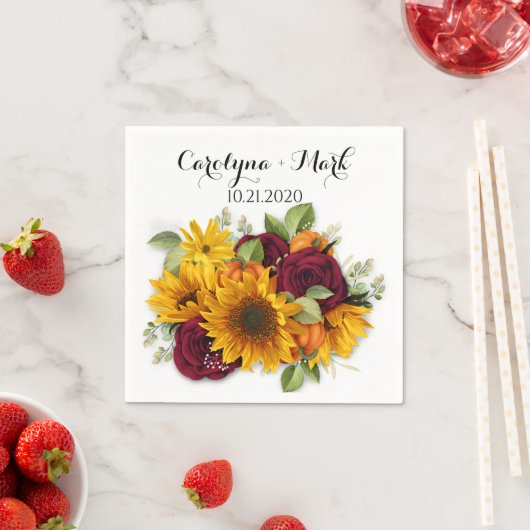 Autumn Pumpkin Rustic Wedding Napkins Serviette (Beispiel)