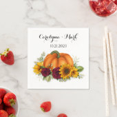 Autumn Pumpkin Rustic Wedding Napkins Serviette (Beispiel)