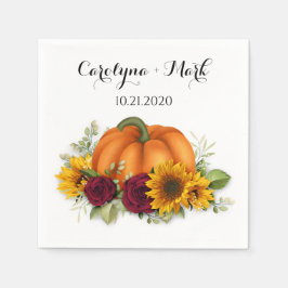 Autumn Pumpkin Rustic Wedding Napkins Serviette